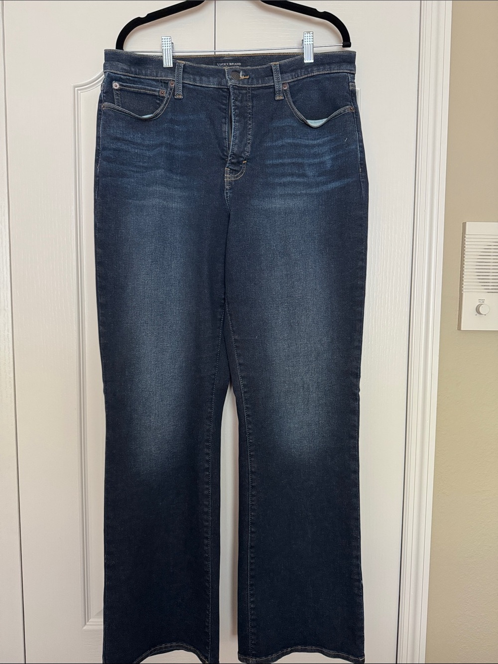 Lucky Brand Dark Blue Bianca High Rise Boot Cut Jeans.